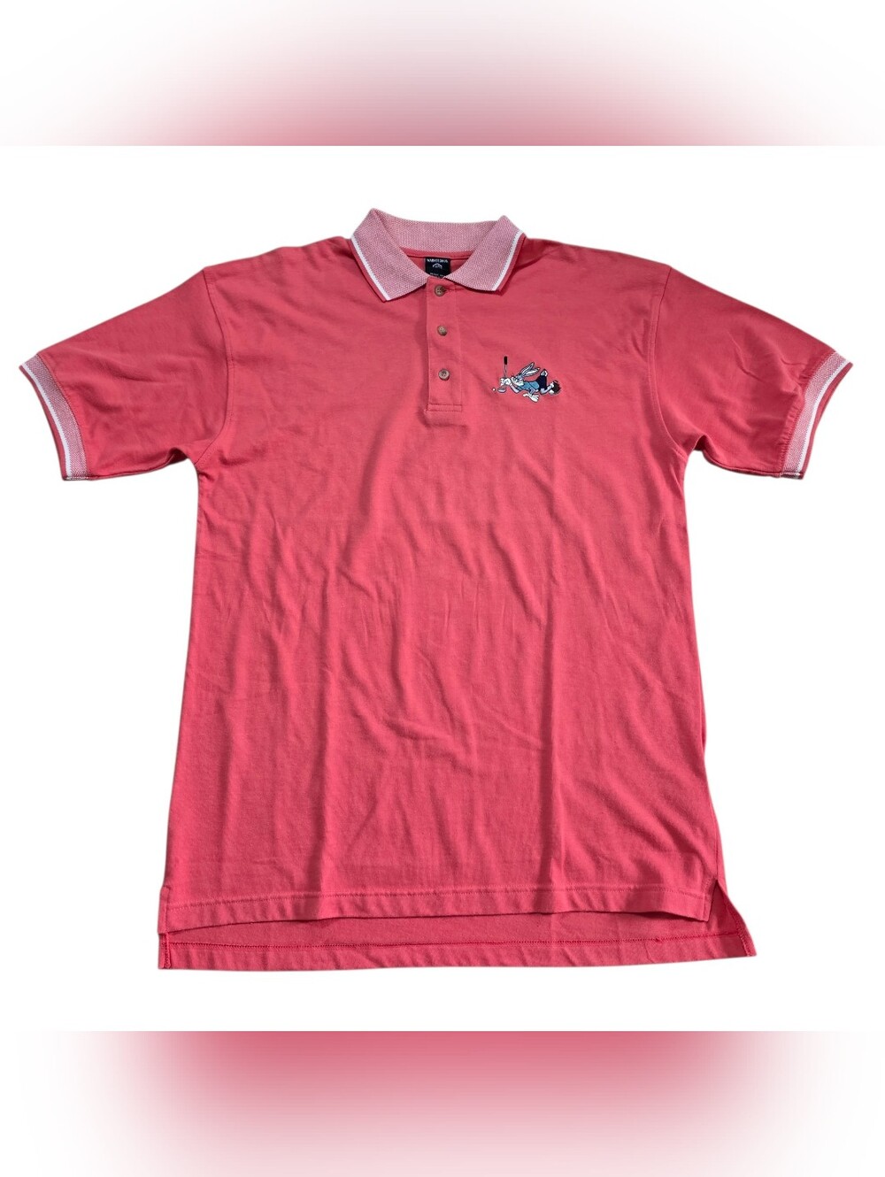 Warner Bros. Pink Heathered-Collar Polo Shirt